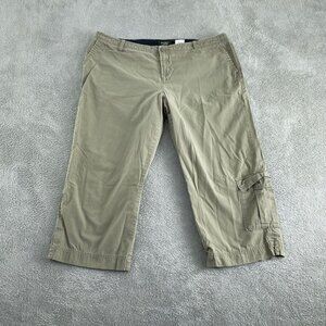 Eddie Bauer Womens Vashon Fit 16P Khaki Capri Pants 100% Cotton 5078